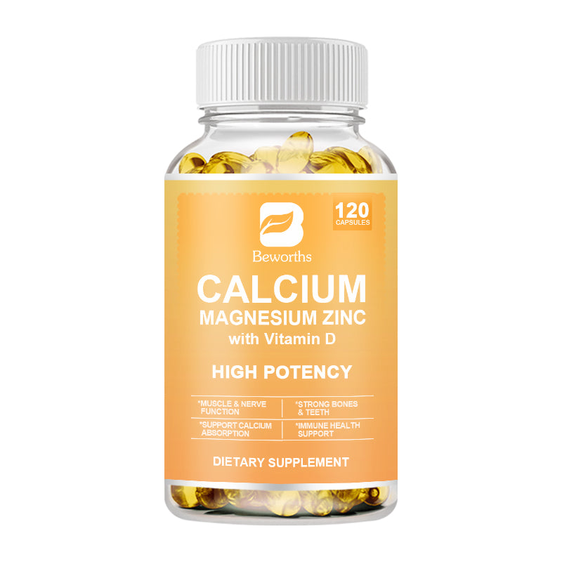 BEWORTHS Calcium Magnesium Zinc Supplement with Cal&Mag Citrate Promotes Healthy Bones and Teeth Supports Nerve&Muscle Function