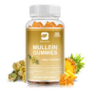 BEWORTHS Mullein Gummies 200mg with Elderberry & Bromelain, D3 for Lung Cleanse Respiratory Function Digestive Health & Immune Strength