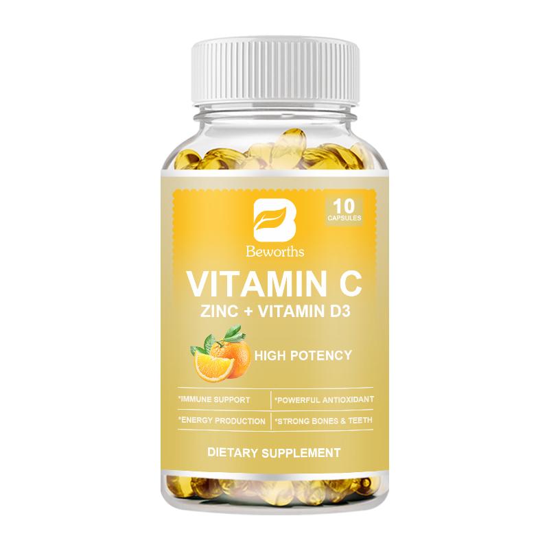 BEWORTHS Vitamin C 2000MG, Zinc 40 Mg, Vitamin D3 5000 IU, Echinacea Extract, Rose Hip, Immune Support for Adults & Kids, Immune Booster