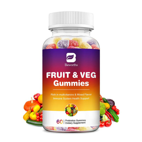 BEWORTHS Fruit and Vegetable Gummies Natural Organic Mixed-flavor Vitamins & Minerals Gastrointestinal Nursing Help Digestion Item