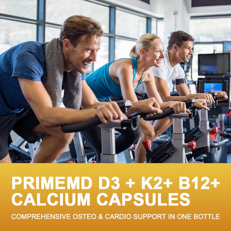 Beworths 4-in-1 Calcium 600 Mg with Vitamin D3 K2 B12 Capsules for Bone Strength Heart Health Immune Support Nerve & Muscle Function for Women & Men