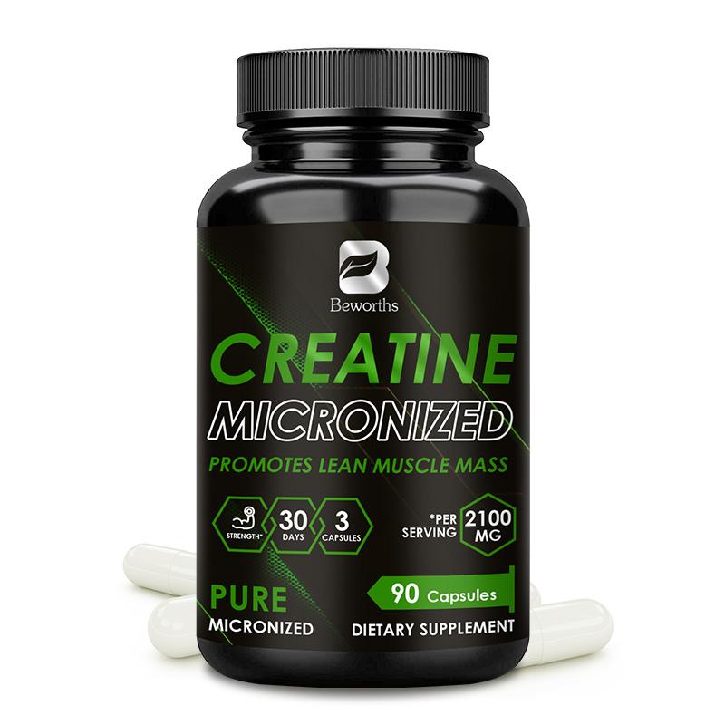 BEWORTHS Creatine Monohydrate Capsules 5000mg for Muscle Mass Strength, and Performance Improvement Workout Recovery