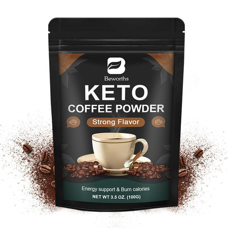 BEWORTHS Keto Coffee Powder Low Calorie Appetite Suppression Instant Fat Burner Drink Fat Reducing Products for Bodybuilder