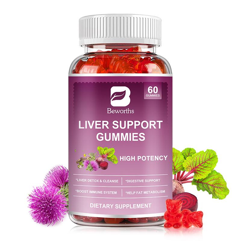 BEWORTHS Liver Support Gummies 950MG with Milk Thistle & Dandelion Extract Natural Liver Health Formula for Liver Cleanse Detox & Repair Strength Immune Health