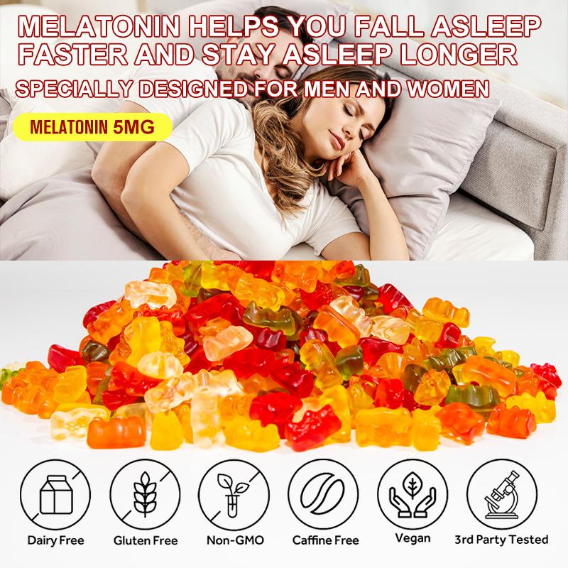 BEWORTHS 5Mg Melatonin Gummies Relieve Stress Improve Sleep Improve Body Immunity Improve Morning Altertness Adjust Sleep