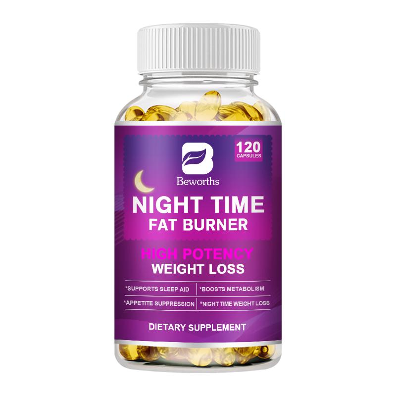 BEWORTHS Night Time Slimming Fat Burning Capsules Support Weight Loss Appetite Suppression Powerful Boost Metabolism for Men and Women