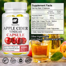 Organic Apple Cider Vinegar Capsules + Digestive Enzymes & Probiotics Fiber Supplement for Gut Health, Immune Support, Digestion & Detox Cleanse