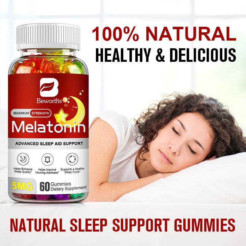 BEWORTHS 5Mg Melatonin Gummies Relieve Stress Improve Sleep Improve Body Immunity Improve Morning Altertness Adjust Sleep