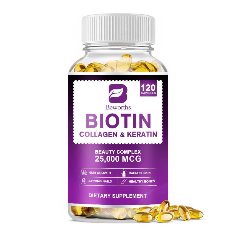 BEWORTHS Biotin & Collagen Supplement with Keratin For Healthy Nails & Skin Hair Growth Supplement for Women & Men Multivitamin capsule