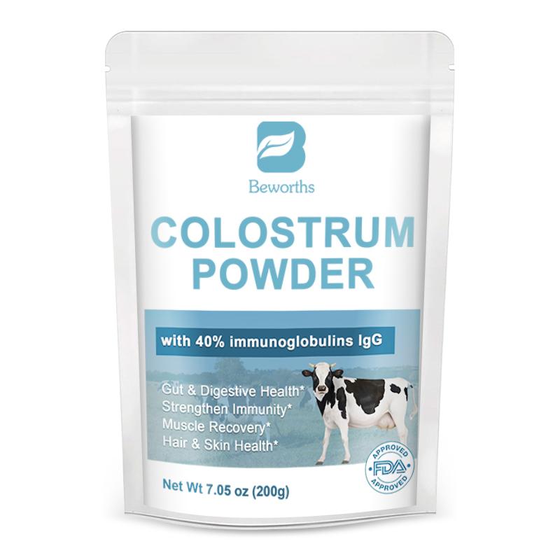 BEWORTHS Bovine Colostrum Powder 40% IgG for Gut & Digestive Health Strengthen Immunity Muscle Recovery Hair & Skin Health