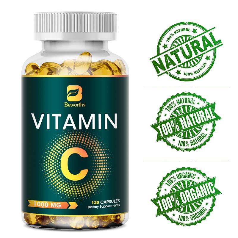 BEWORTHS Vitamin C Capsules 1000 mg Natural for Antioxidant Immune Support Healthy Skin & Joints for Women Men