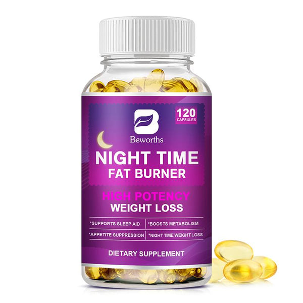 BEWORTHS Night Time Slimming Fat Burning Capsules Support Weight Loss Appetite Suppression Powerful Boost Metabolism for Men and Women