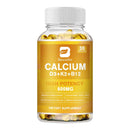 Beworths 4-in-1 Calcium 600 Mg with Vitamin D3 K2 B12 Capsules for Bone Strength Heart Health Immune Support Nerve & Muscle Function for Women & Men