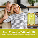 BEWORTHS Vitamin K2 Capsules with MK-7 and MK-4 To Support Healthy Bones & Arteries Healthy Brain Cardiovascular Health Calcium Absorption