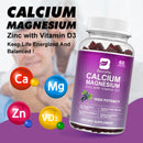 BEWORTHS Calcium Magnesium Zinc Gummies with Vitamin D3 for Muscle Recovery Bone & Teeth Health Promote Mood & Relaxation Strengthen Immune Health 60 Count